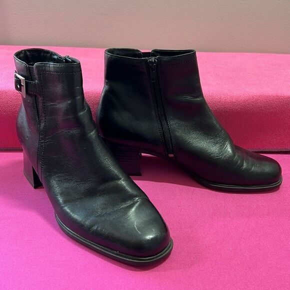 Borelli Diane Black Leather Ankle Boot Size 9 - Picture 8 of 11